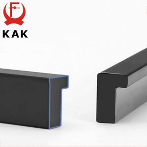 Planet Gates 371104 Fashion Black Hidden Cabinet Handles Aluminum Alloy Kitchen Handles Cupboard Pulls Drawer Knobs Furniture Room Door Hardware