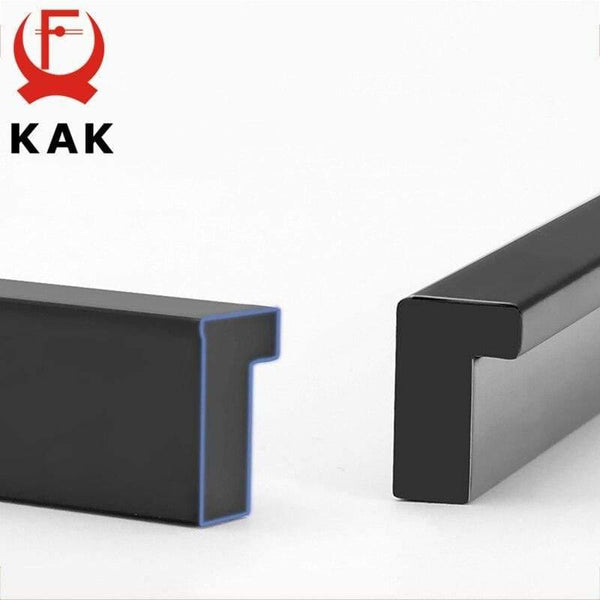 Planet Gates 371104 Fashion Black Hidden Cabinet Handles Aluminum Alloy Kitchen Handles Cupboard Pulls Drawer Knobs Furniture Room Door Hardware