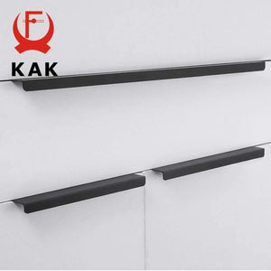 Planet Gates 371104 Fashion Black Hidden Cabinet Handles Aluminum Alloy Kitchen Handles Cupboard Pulls Drawer Knobs Furniture Room Door Hardware