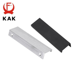 Planet Gates 371104 Fashion Black Hidden Cabinet Handles Aluminum Alloy Kitchen Handles Cupboard Pulls Drawer Knobs Furniture Room Door Hardware