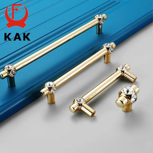 Planet Gates 371104 Gold Crystal Knobs Kitchen Cabinet Handles Shoebox Closet Door Pulls Drawer Knobs Wardrobe Pullers with Screws Hardware