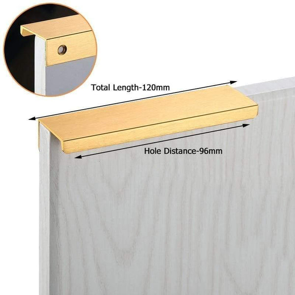 Planet Gates 371104 Gold-Length 120mm Fashion Black Hidden Cabinet Handles Aluminum Alloy Kitchen Handles Cupboard Pulls Drawer Knobs Furniture Room Door Hardware