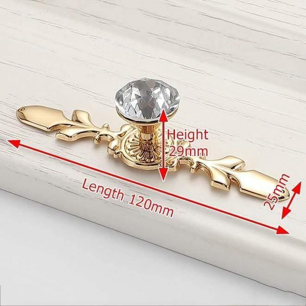 Planet Gates 371104 Gold Length 121mm Luxury Diamond Crystal Handles Shoebox Cabinet Handles Closet Dresser Drawer Knobs Wardrobe Pulls Pullers Furniture Hardware