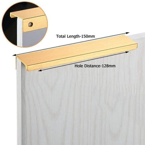 Planet Gates 371104 Gold-Length 150mm Fashion Black Hidden Cabinet Handles Aluminum Alloy Kitchen Handles Cupboard Pulls Drawer Knobs Furniture Room Door Hardware