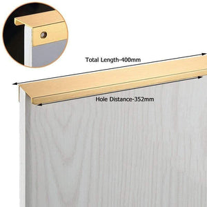 Planet Gates 371104 Gold-Length 400mm Fashion Black Hidden Cabinet Handles Aluminum Alloy Kitchen Handles Cupboard Pulls Drawer Knobs Furniture Room Door Hardware