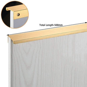 Planet Gates 371104 Gold-Length 500mm Fashion Black Hidden Cabinet Handles Aluminum Alloy Kitchen Handles Cupboard Pulls Drawer Knobs Furniture Room Door Hardware