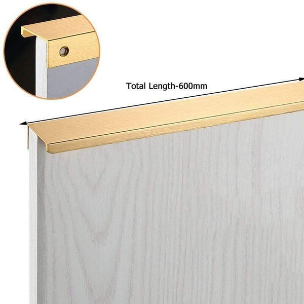 Planet Gates 371104 Gold-Length 600mm Fashion Black Hidden Cabinet Handles Aluminum Alloy Kitchen Handles Cupboard Pulls Drawer Knobs Furniture Room Door Hardware