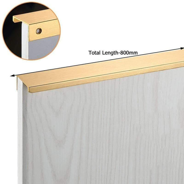 Planet Gates 371104 Gold-Length 800mm Fashion Black Hidden Cabinet Handles Aluminum Alloy Kitchen Handles Cupboard Pulls Drawer Knobs Furniture Room Door Hardware