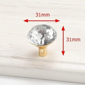 Planet Gates 371104 Gold Single Hole- B Luxury Diamond Crystal Handles Shoebox Cabinet Handles Closet Dresser Drawer Knobs Wardrobe Pulls Pullers Furniture Hardware