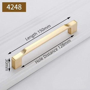 Planet Gates 371104 Handle-4248-128G Fashion Gold Cabinet Handles Solid Zinc Alloy Kitchen Cupboard Pulls Drawer Knobs Furniture Handle Door Hardware Decoration