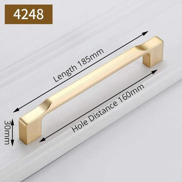 Planet Gates 371104 Handle-4248-160G Fashion Gold Cabinet Handles Solid Zinc Alloy Kitchen Cupboard Pulls Drawer Knobs Furniture Handle Door Hardware Decoration