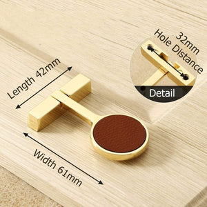 Planet Gates 371104 Handle-5051P-32R Modern Gold Cabinet Knobs And Handles Red Leather Kitchen Handle Fashion Drawer Knobs Pulls Furniture Handle Door Hardware
