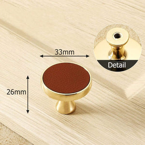 Planet Gates 371104 Handle-5053L-R Modern Gold Cabinet Knobs And Handles Red Leather Kitchen Handle Fashion Drawer Knobs Pulls Furniture Handle Door Hardware