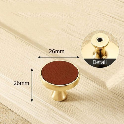 Planet Gates 371104 Handle-5053S-R Modern Gold Cabinet Knobs And Handles Red Leather Kitchen Handle Fashion Drawer Knobs Pulls Furniture Handle Door Hardware
