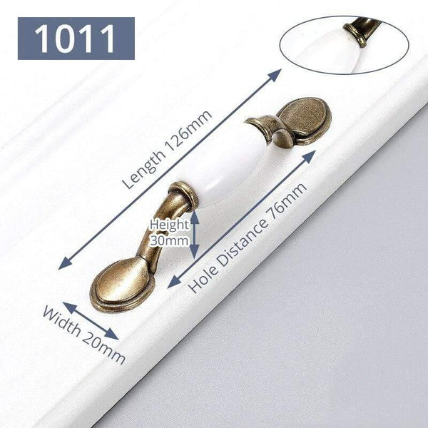 Planet Gates 371104 Handle-JW-1011-76A Ceramic Cabinet Knobs And Handles Vintage Bronze Kitchen Handle Drawer Wardrobe Door Pulls Furniture Handle Cabinet Hardware
