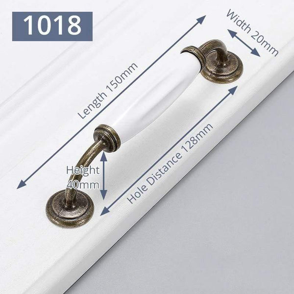 Planet Gates 371104 Handle-JW-1018-128 Ceramic Cabinet Knobs And Handles Vintage Bronze Kitchen Handle Drawer Wardrobe Door Pulls Furniture Handle Cabinet Hardware