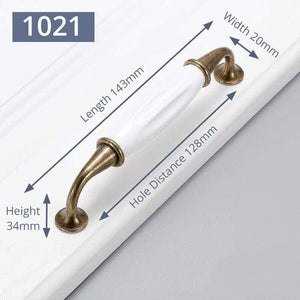 Planet Gates 371104 Handle-JW-1021-128 Ceramic Cabinet Knobs And Handles Vintage Bronze Kitchen Handle Drawer Wardrobe Door Pulls Furniture Handle Cabinet Hardware