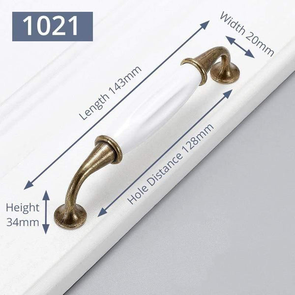 Planet Gates 371104 Handle-JW-1021-128 Ceramic Cabinet Knobs And Handles Vintage Bronze Kitchen Handle Drawer Wardrobe Door Pulls Furniture Handle Cabinet Hardware