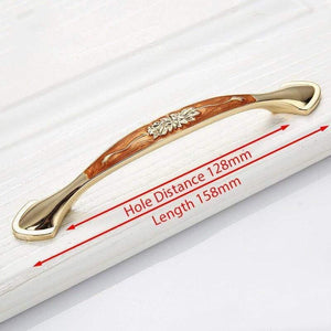 Planet Gates 371104 Handle-RA8019-128 European Style Gold Cabinet Knobs And Handles Red Amber Kitchen Handle Drawer Pulls Furniture Handle Hardware