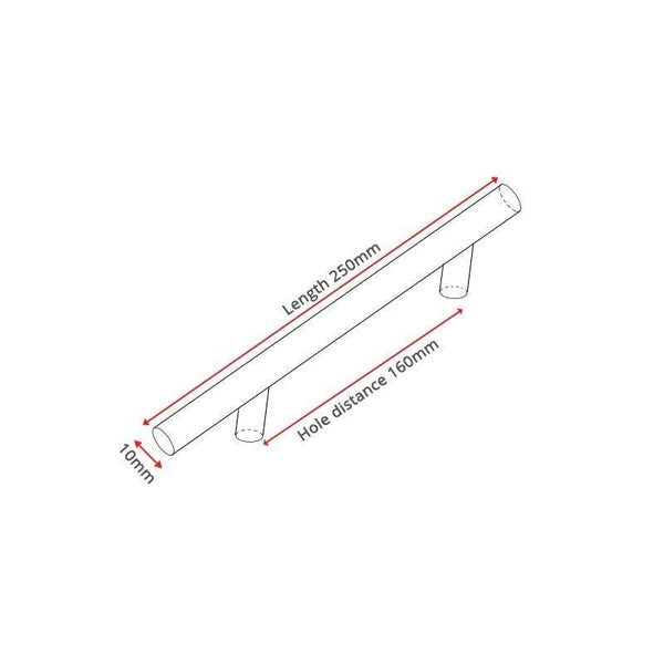 Planet Gates 371104 Hole distance 160mm 4" ~ 24'' Stainless Steel Handles Diameter 10mm Kitchen Door Cabinet T Bar Straight Handle Pull Knobs Furniture Hardware