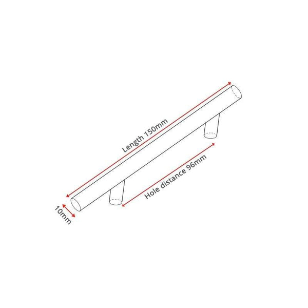 Planet Gates 371104 Hole distance 96mm 4" ~ 24'' Stainless Steel Handles Diameter 10mm Kitchen Door Cabinet T Bar Straight Handle Pull Knobs Furniture Hardware