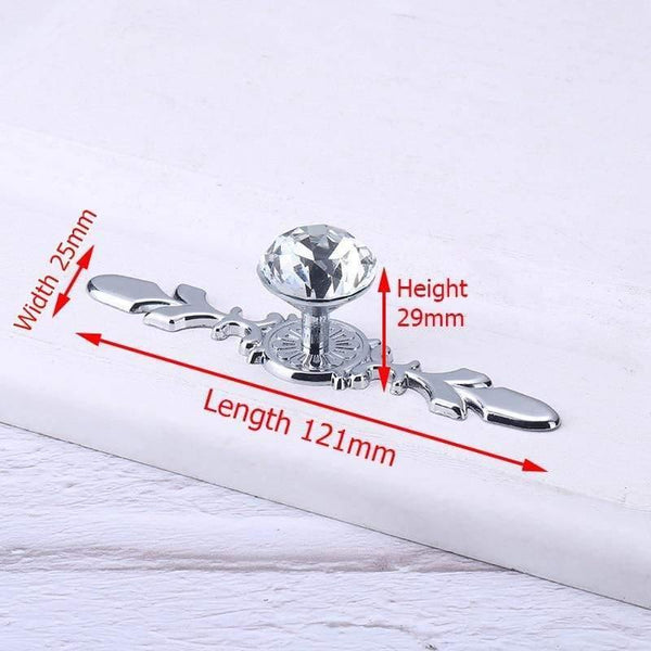Planet Gates 371104 Length 121mm Luxury Diamond Crystal Handles Shoebox Cabinet Handles Closet Dresser Drawer Knobs Wardrobe Pulls Pullers Furniture Hardware