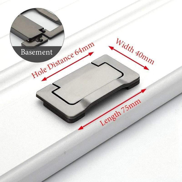 Planet Gates 371104 Pearl Gray Hidden Tatami Door Handle Floor Handle Bench Drawer Knobs Zinc Alloy Black Door Pulls Kitchen Cabinet Handle Hardware