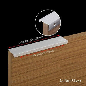 Planet Gates 371104 Silver-Length 150mm Fashion Black Hidden Cabinet Handles Aluminum Alloy Kitchen Handles Cupboard Pulls Drawer Knobs Furniture Room Door Hardware