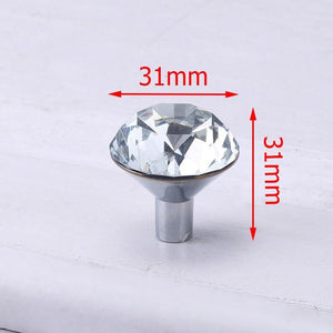 Planet Gates 371104 Single Hole- Big Luxury Diamond Crystal Handles Shoebox Cabinet Handles Closet Dresser Drawer Knobs Wardrobe Pulls Pullers Furniture Hardware