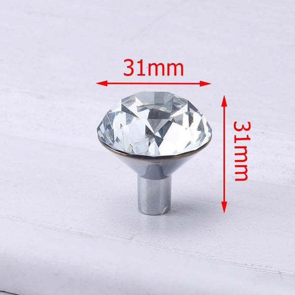 Planet Gates 371104 Single Hole- Big Luxury Diamond Crystal Handles Shoebox Cabinet Handles Closet Dresser Drawer Knobs Wardrobe Pulls Pullers Furniture Hardware