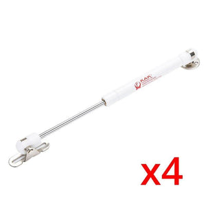 Planet Gates 371105 White 4PCS 100N 10kg Copper Force Door Lift Support Gas Hydraulic Spring Hinge Cabinet Door Kitchen Cupboard Hinges For Furniture