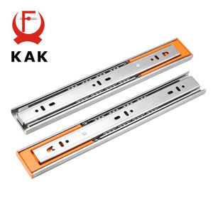 Planet Gates 371107 10" - 22" Stainless Steel Drawer Slides Soft Close Drawer Track Rail Sliding Three-Section Cabinet Slides Furniture Hardware