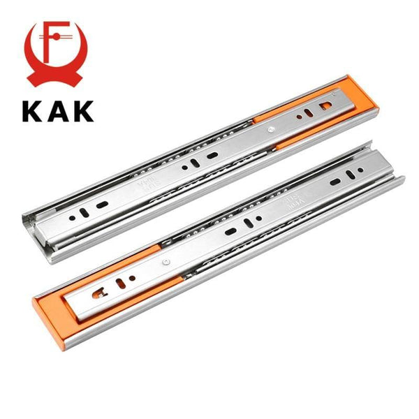 Planet Gates 371107 10" - 22" Stainless Steel Drawer Slides Soft Close Drawer Track Rail Sliding Three-Section Cabinet Slides Furniture Hardware