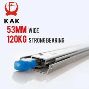 Planet Gates 371107 10" - 50" Drawer Runners With Lock Ball Bearing Three Fold Full Extension Heavy Duty Drawer Slide 53mm Wide Rail Hardware