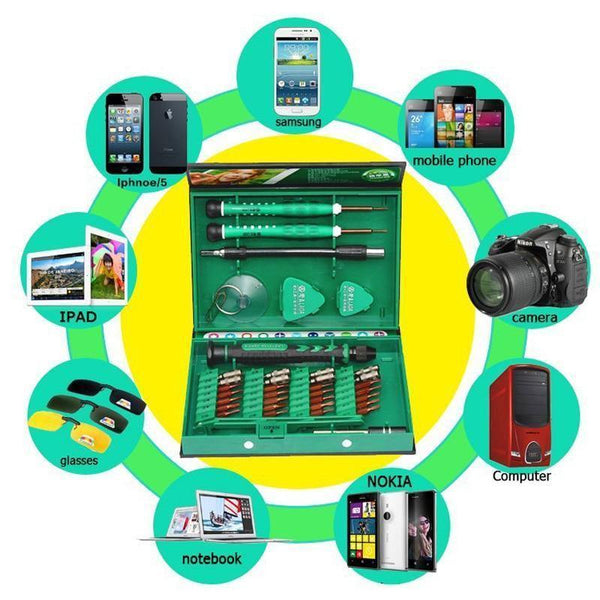 Planet Gates 38 in 1 Screwdriver Set Precision Repair Tools Kit S2 Alloy Steel Material Tool  Cell Phone iPhone  Notebook