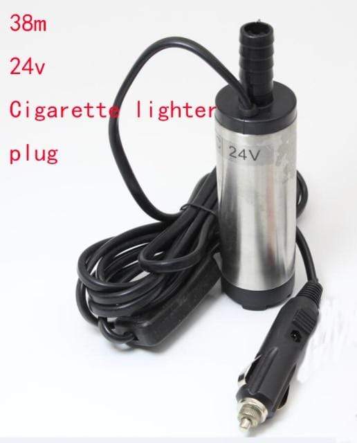 Planet Gates 38 mm 24V  Cigarette DC 12V / 24V Water Oil Diesel Fuel Transfer Pump Submersible Pumps Car Camping fishing Submersible Switch Stainless Steel