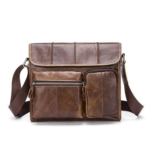 Planet Gates 380B3Brown / China Leather Men Bags Casual Business Travel Mens Messenger Bag Vintage Men's Crossbody Bags bolsas male 380