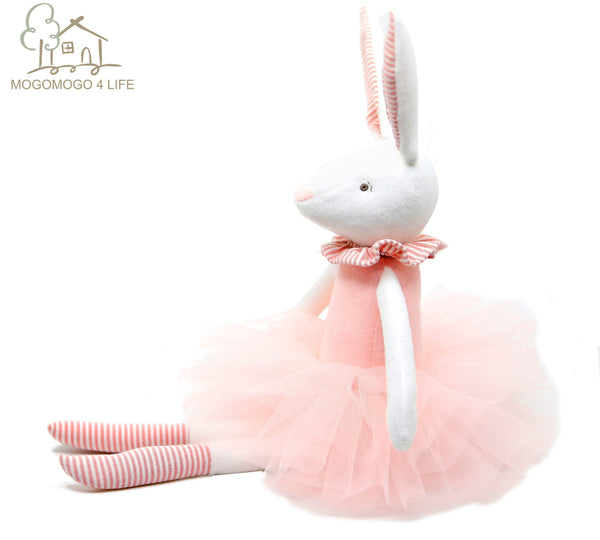 38cm Luxury Mogo Bunny Doll  Easter Gift Soft Toys 100% Handmade Stuffed Animal Ballerina Bunny Doll Princess Bunny Doll (Pink 38cm)
