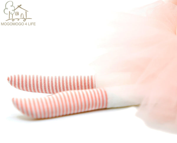 38cm Luxury Mogo Bunny Doll  Easter Gift Soft Toys 100% Handmade Stuffed Animal Ballerina Bunny Doll Princess Bunny Doll (Pink 38cm)