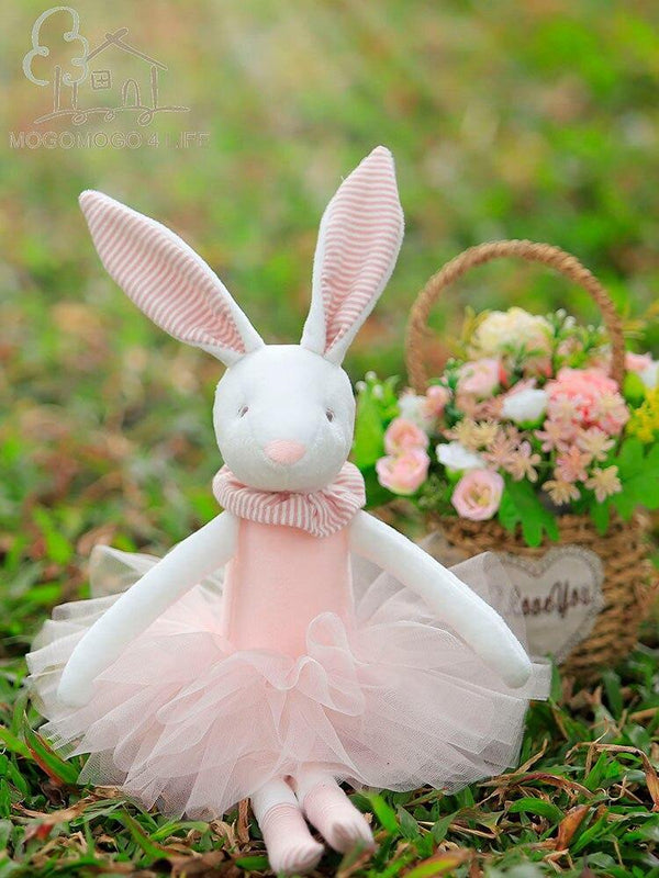 38cm Luxury Mogo Bunny Doll  Easter Gift Soft Toys 100% Handmade Stuffed Animal Ballerina Bunny Doll Princess Bunny Doll (Pink 38cm)