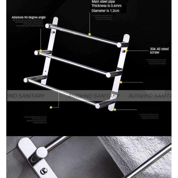 Planet Gates 38cm Stainless Steel Towel Ladder Modern Towel Rack Bathroom Products Wall Mounted Bathroom Accessories 38/48/58