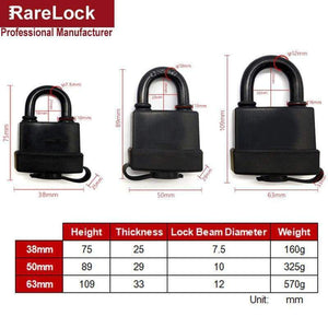 Planet Gates 38mm Rarelock MMS425 3 Size All Glue Waterproof Dustproof Padlock for Outdoor Cabinet Gate Door Equipment DIY Hardware