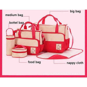 Planet Gates 39*28.5*17CM 5pcs Baby Diaper Bag Suits For Mom Baby Bottle Holder Mother  Stroller Maternity Nappy Bags Sets