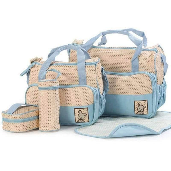 Planet Gates 39*28.5*17CM 5pcs Baby Diaper Bag Suits For Mom Baby Bottle Holder Mother  Stroller Maternity Nappy Bags Sets