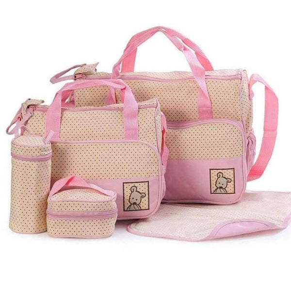 Planet Gates 39*28.5*17CM 5pcs Baby Diaper Bag Suits For Mom Baby Bottle Holder Mother  Stroller Maternity Nappy Bags Sets