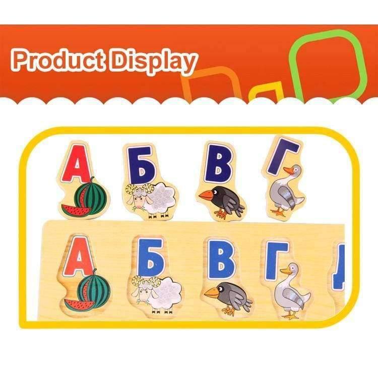Planet Gates 39*29CM Large Puzzle Wooden Toys Russian Alphabet Puzzles Toys for Children Alphabet Grasp Board Kids Educational Developing Toy