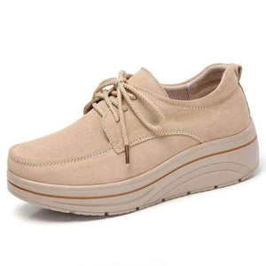 Planet Gates 3929 Apricot / 11 STQ 2018 Autumn women flats leather suede platform sneakers women shoes ladies casual lace up flats creepers moccasins shoes