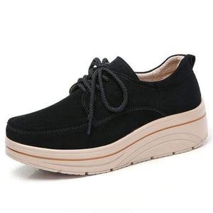 Planet Gates 3929 Black / 11 STQ 2018 Autumn women flats leather suede platform sneakers women shoes ladies casual lace up flats creepers moccasins shoes