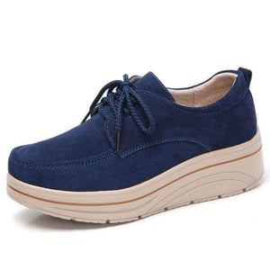Planet Gates 3929 Navy blue / 11 STQ 2018 Autumn women flats leather suede platform sneakers women shoes ladies casual lace up flats creepers moccasins shoes