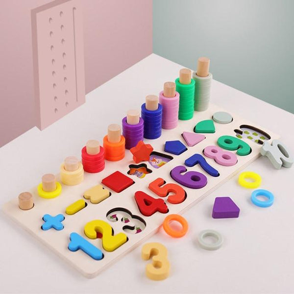 Planet Gates 398 Kids Montessori Educational Wooden Math Toys Children Busy Board Count Shape Colors Match Fishing Puzzle Learning Toys Gifts